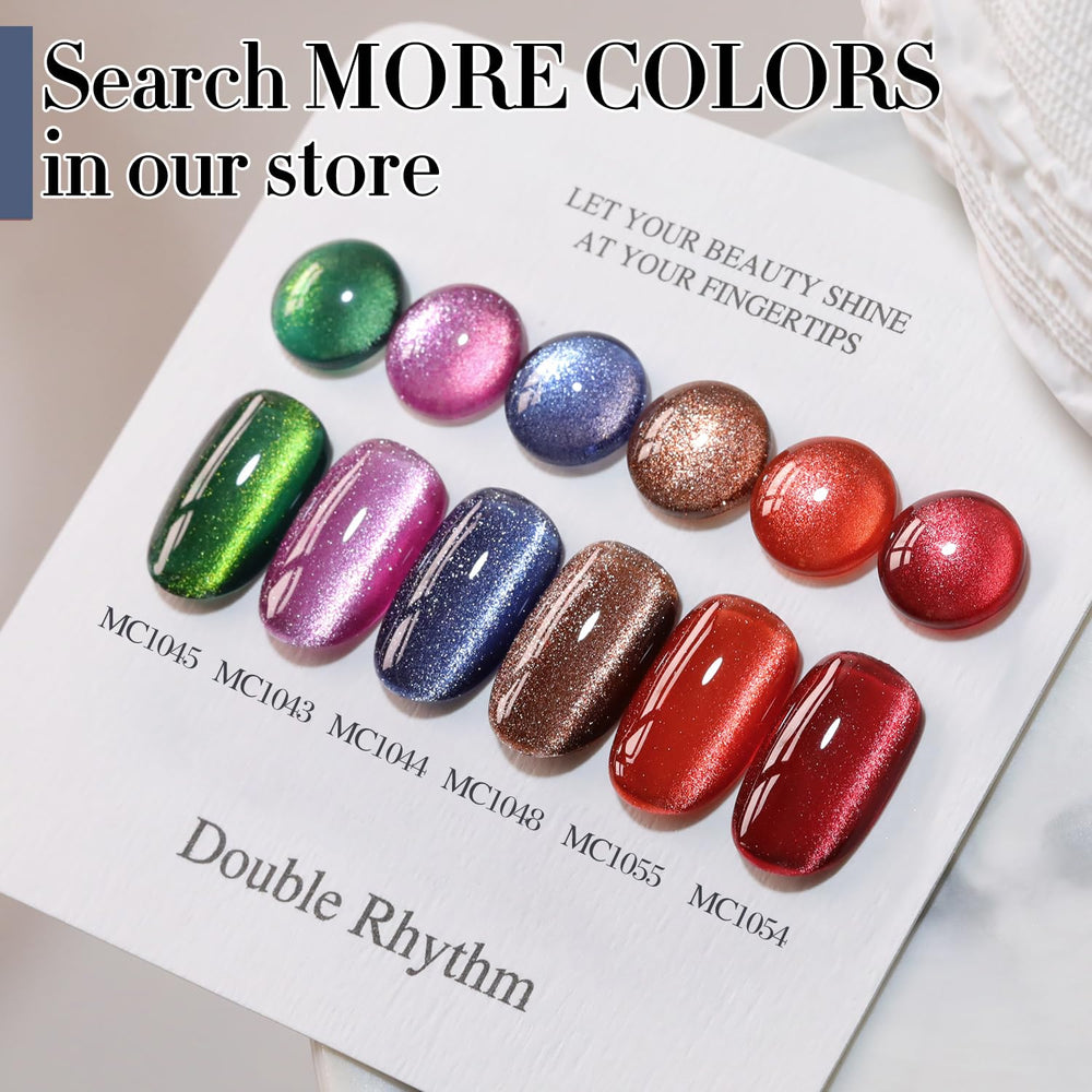 Gift-ready Double Rhythm cat eye gel polish kit on display.