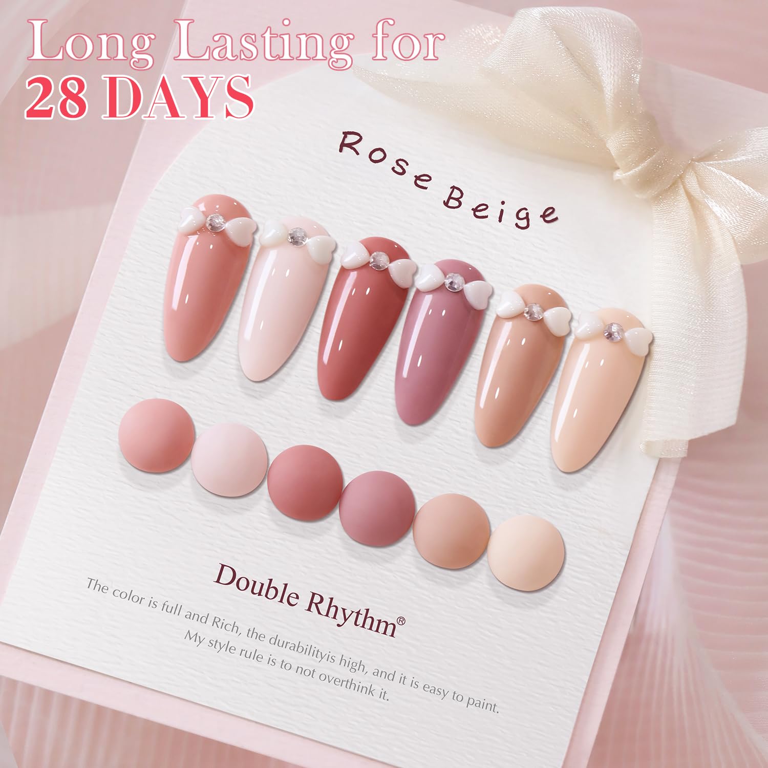 Double Rhythm gift-ready rose-beige gel polish set.