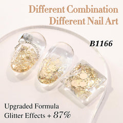 Double Rhythm glitter gel polish cap and label for easy, controlled application.