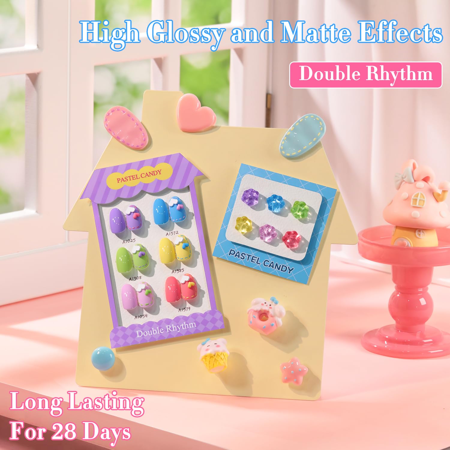 Double Rhythm glitter gel polish palette showing rich shimmer for nail art