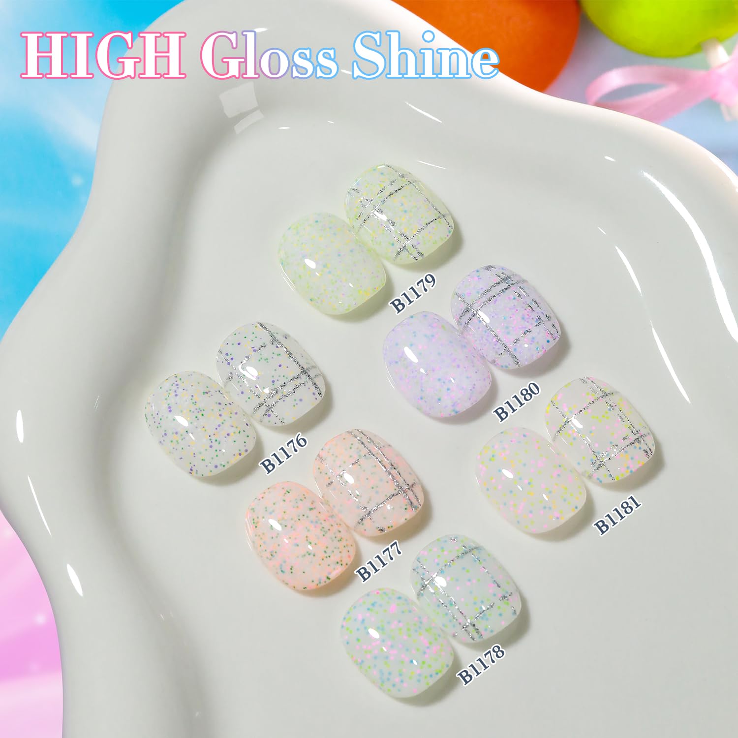 Display board and bottle lineup for at-home manicure