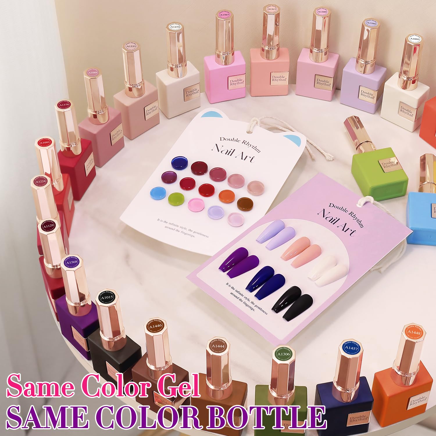 Double Rhythm glitter gels offer festive shimmer for nail art at home.