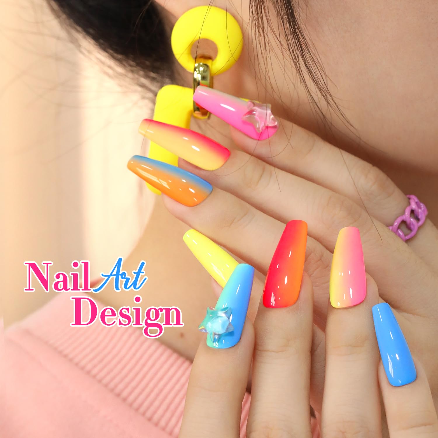 Glitter gel texture from Double Rhythm for festive nail art.