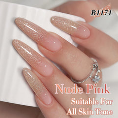 Pearlescent finish of Double Rhythm glitter gel polish