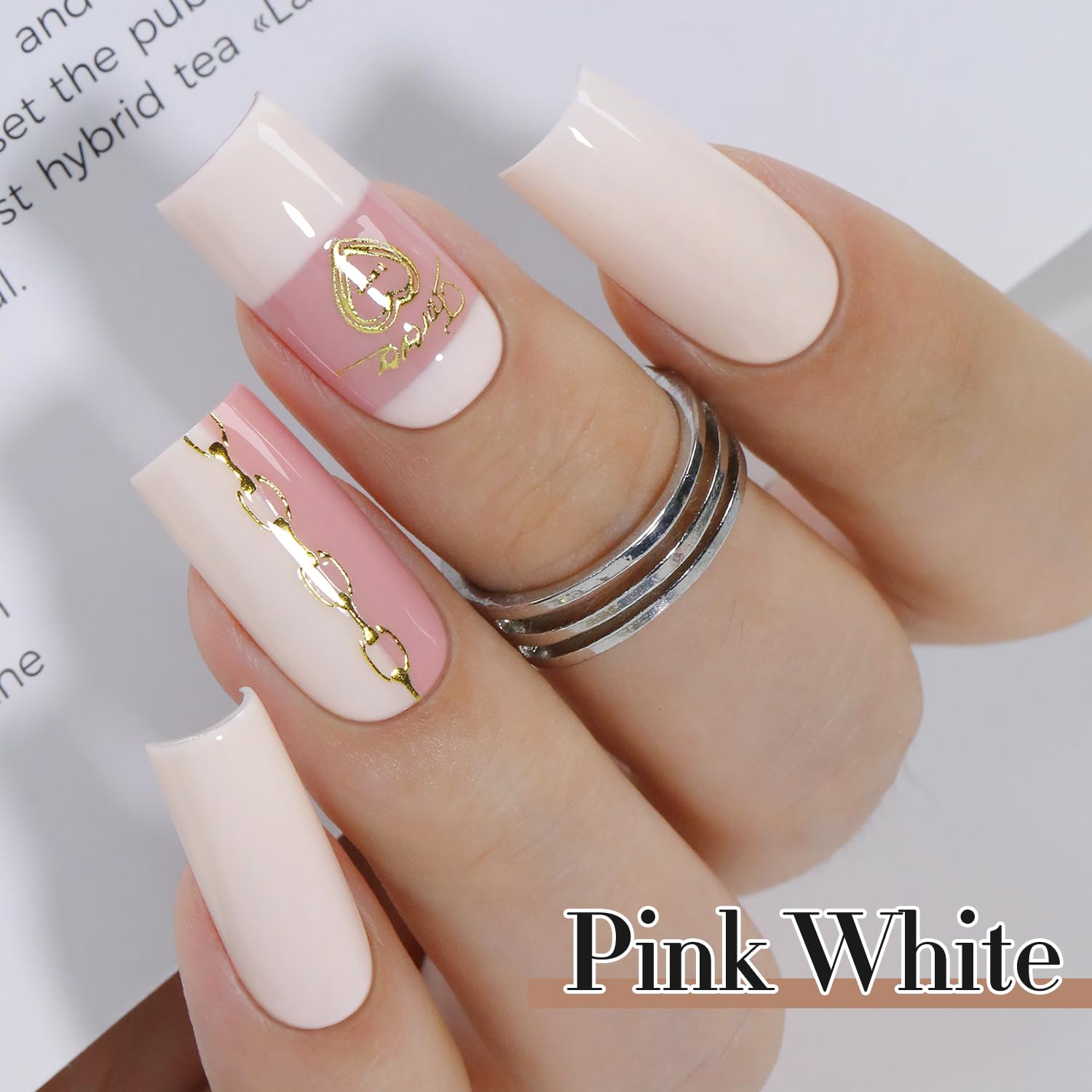 Nails with high-gloss Double Rhythm finish after cure