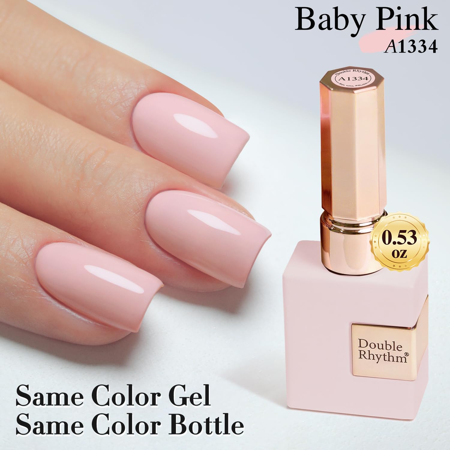 Double Rhythm high gloss finish on nails with vibrant shine.