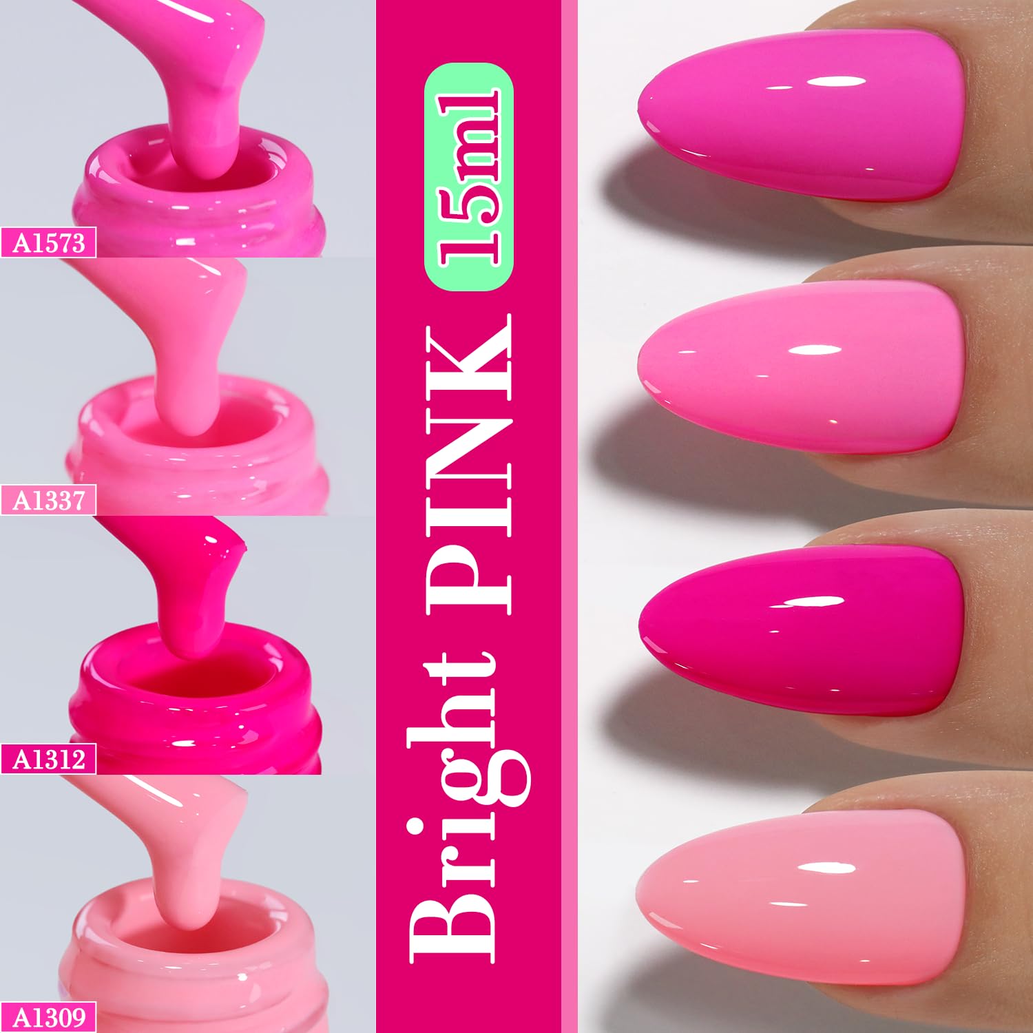 High-pigment gel polish delivers smooth even coverage.