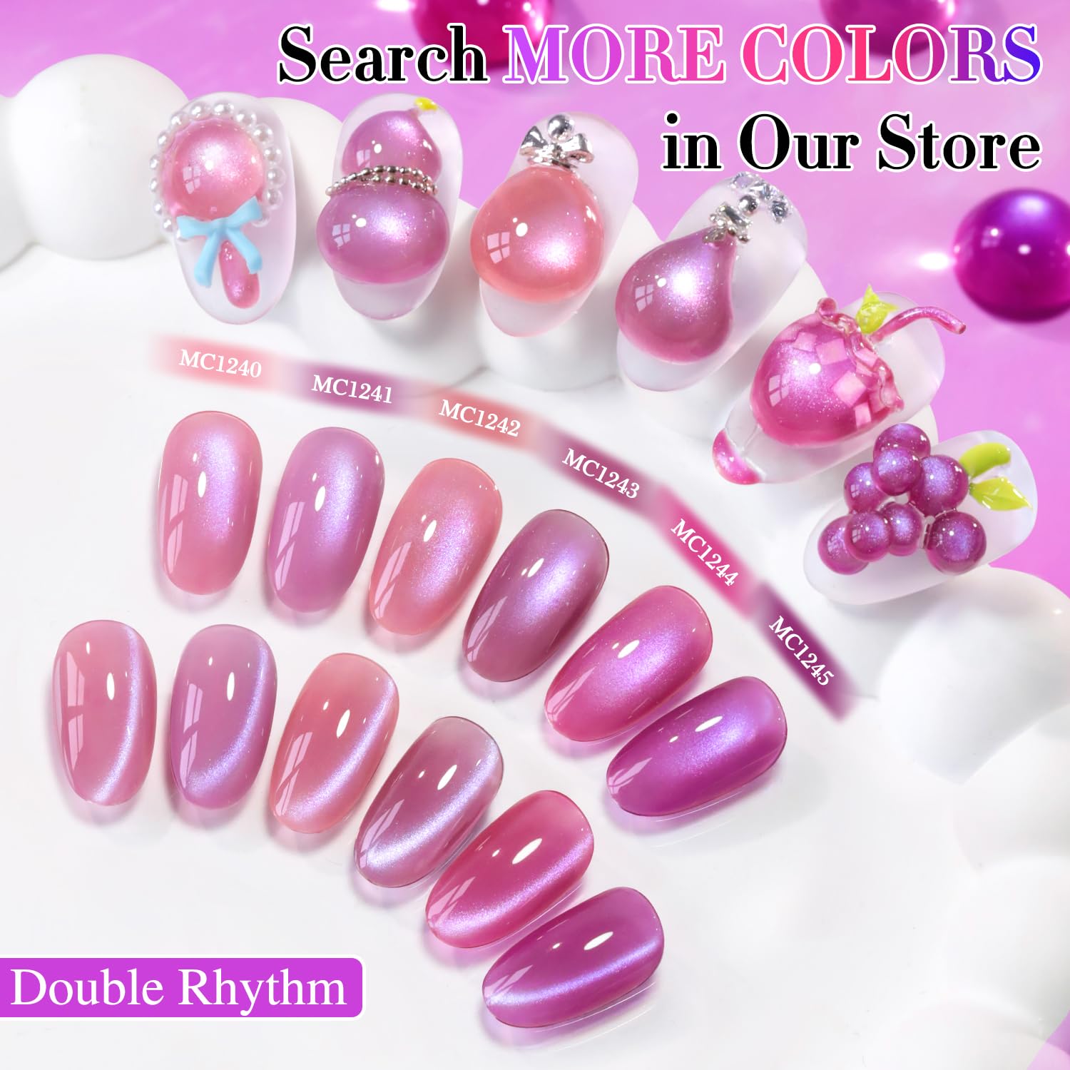 Double Rhythm Gel Polish holographic glitter in angled view for eye-catching shine