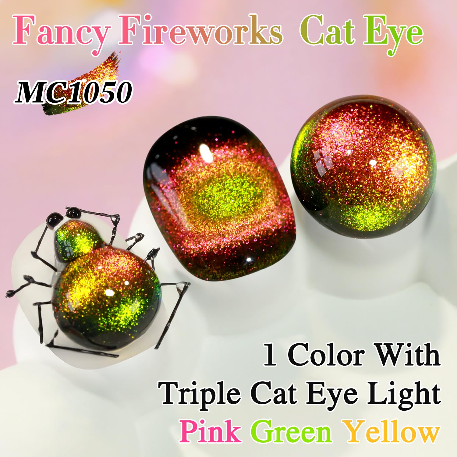 Double Rhythm holographic glitter gel close-up for radiant nail shine