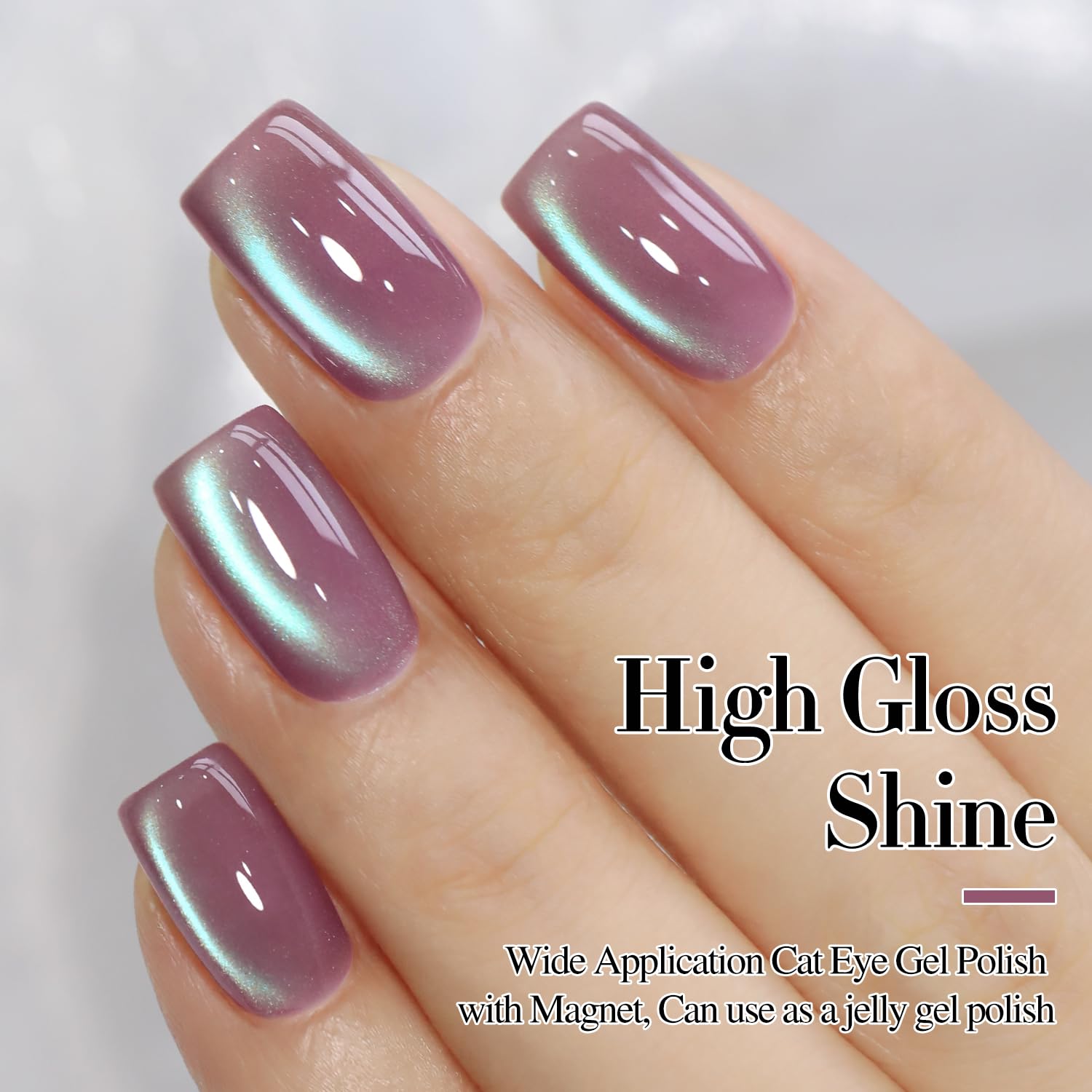 Double Rhythm Ice Glass nail polish swatch shows translucent shimmer.