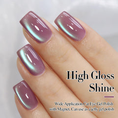 Double Rhythm Ice Glass nail polish swatch shows translucent shimmer.
