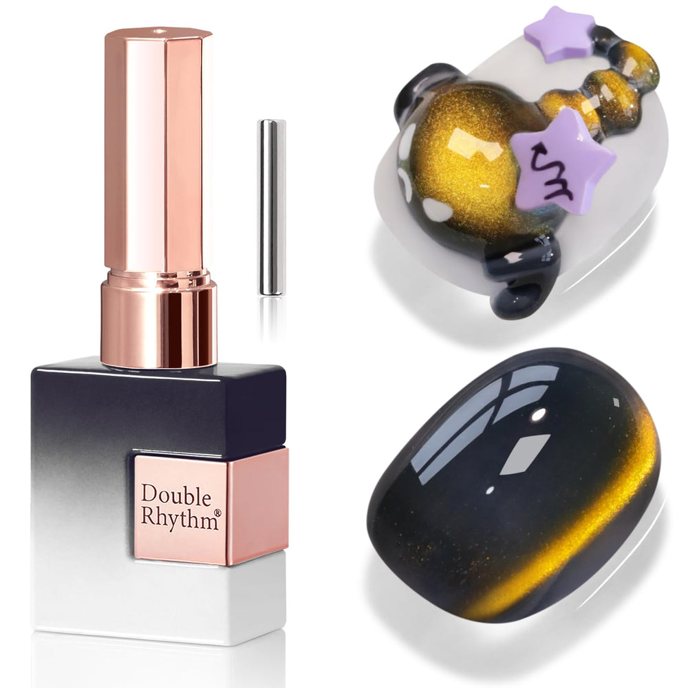 Double Rhythm jelly glass cat eye bottle showing magnetic color shift for DIY nails