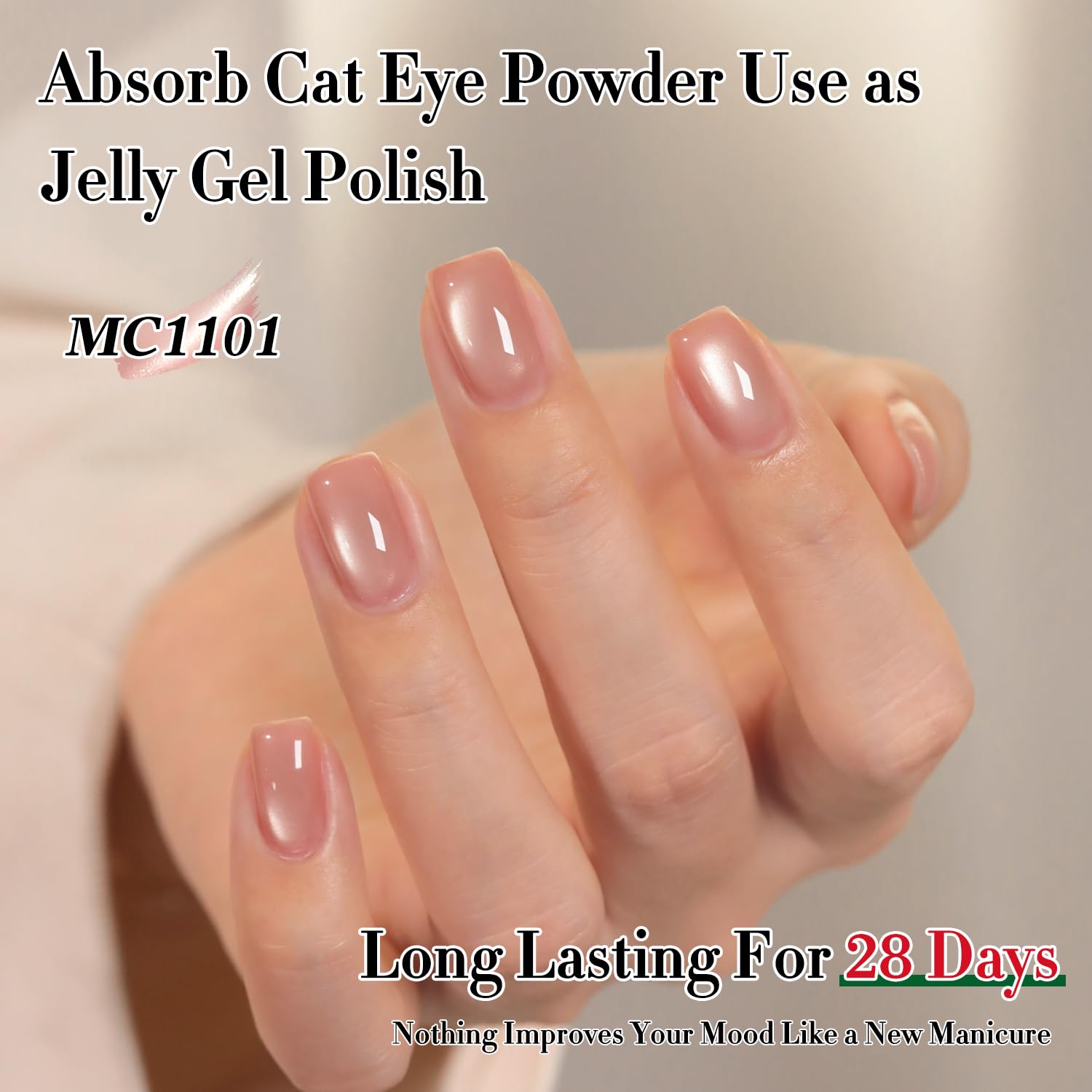 Double Rhythm Jelly Glass Cat Eye LED Cure compatible for quick at-home manicures.