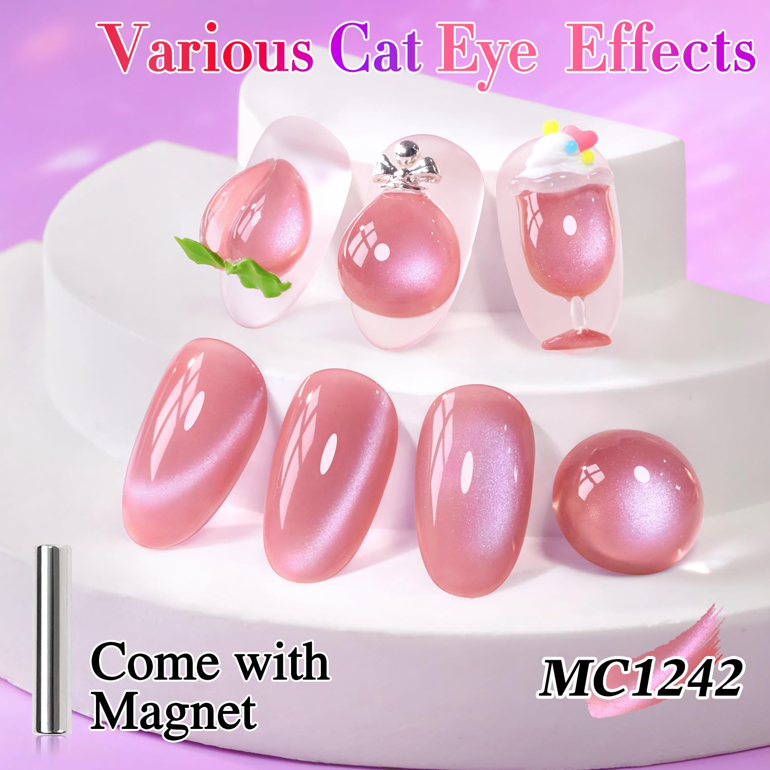 Double Rhythm Jelly Glass Cat Eye magnet effect demonstrates color-shift visual for chic manicure