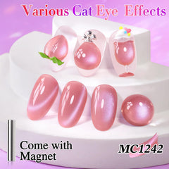 Double Rhythm Jelly Glass Cat Eye magnet effect demonstrates color-shift visual for chic manicure