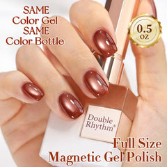 Bottle with brush ready for at-home application of Double Rhythm gel polish
