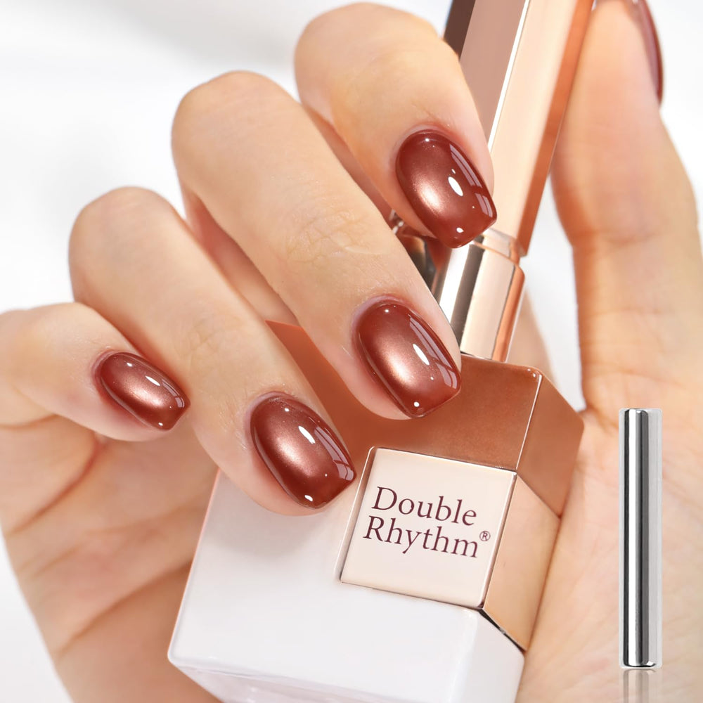 Double Rhythm Jelly Glass Cat Eye Polish bottle with magnet for shimmering nails