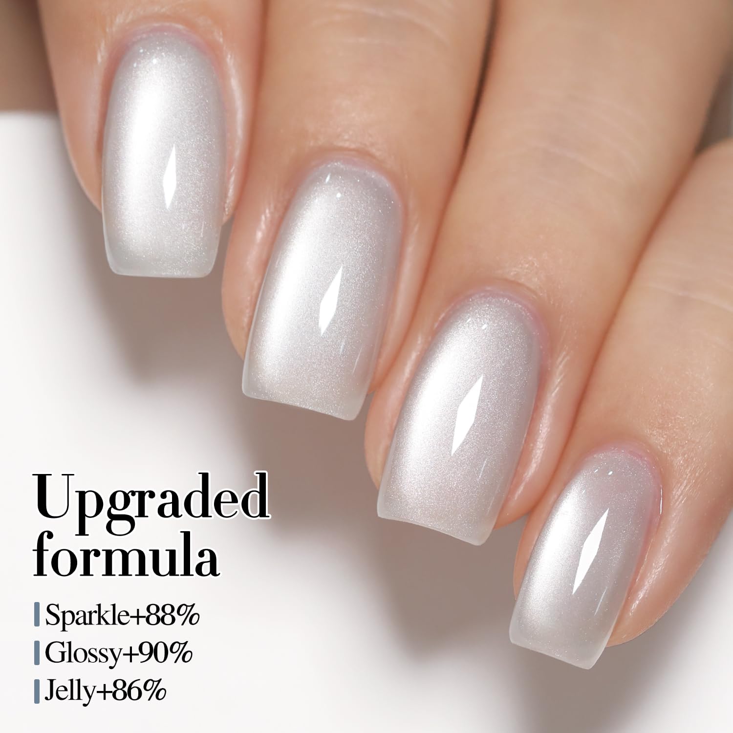 Double Rhythm Jelly-glass nail polish displays translucent glitter finish.