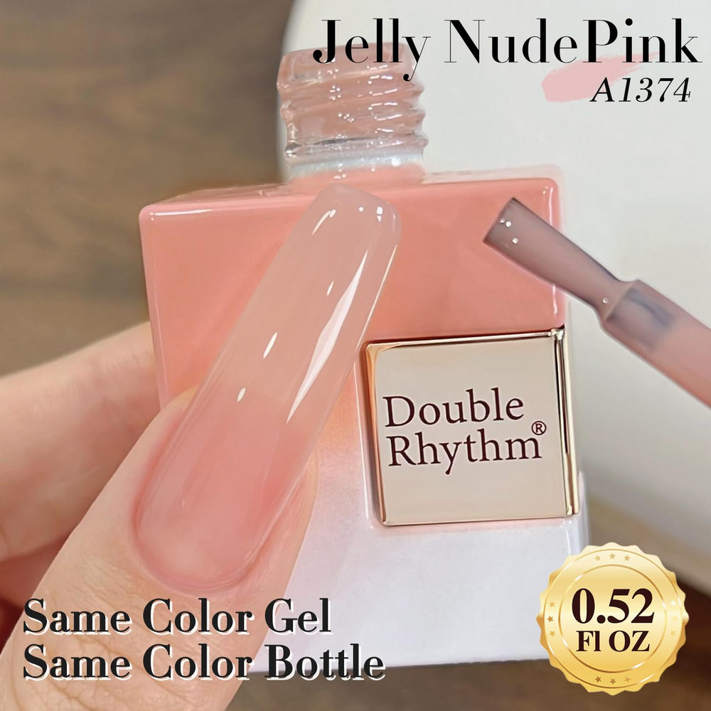 Double Rhythm jelly polish layer application on nail for buildable color