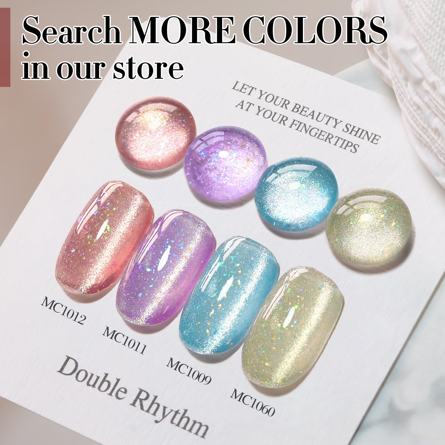 Double Rhythm cured under LED or UV light in 60–120 seconds for quick results.