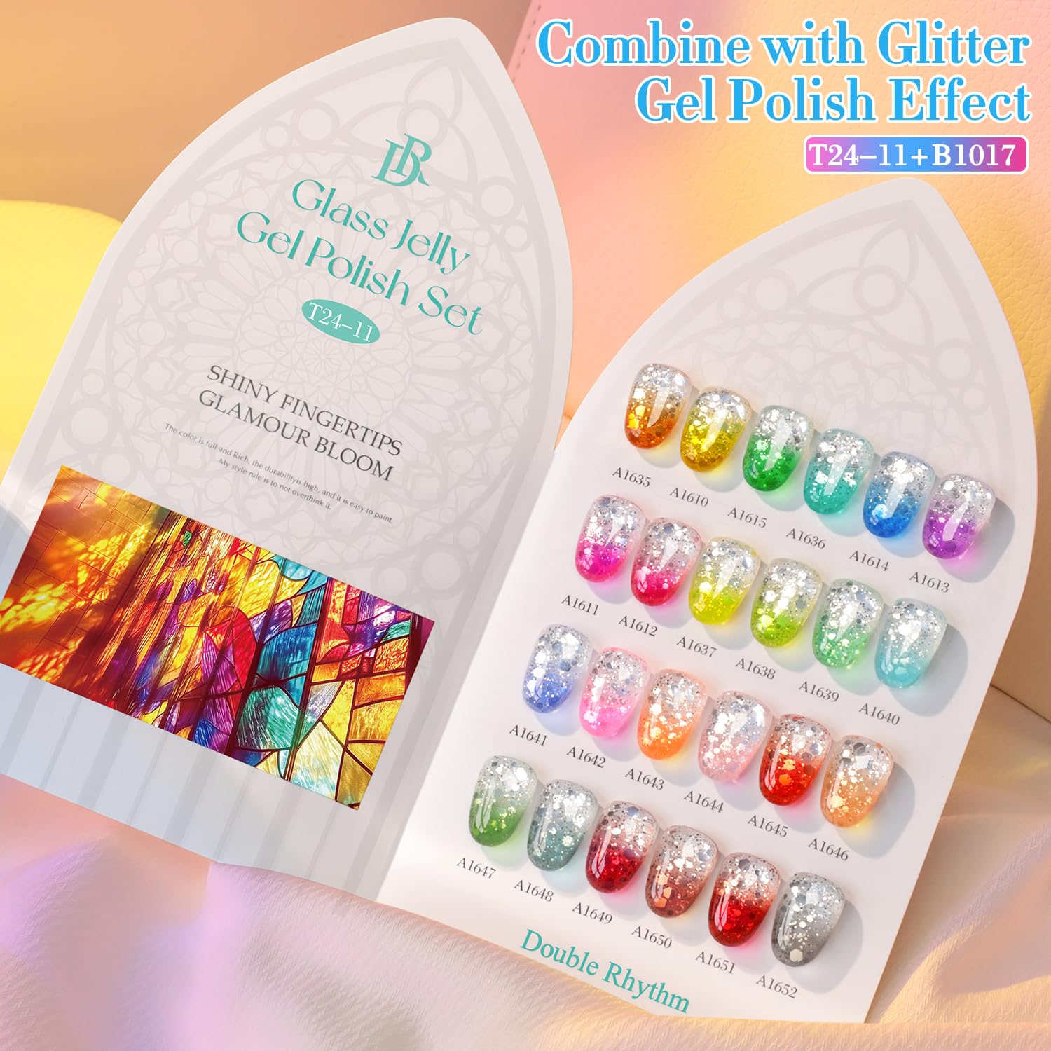 Double Rhythm LED/UV lamp cures nails quickly for salon-like results.