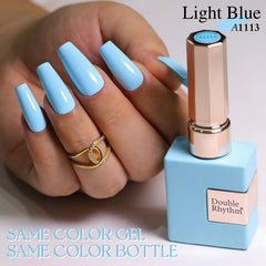 Brush applying Double Rhythm gel polish for a smooth, even layer