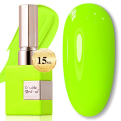 Double Rhythm Lime Green Gel Polish bottle showing vibrant color for salon or home manicures