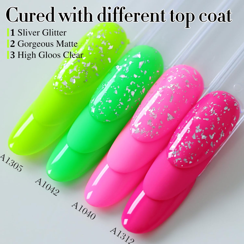 Double Rhythm Lime Green Gel Polish curing under LED lamp for quick sets