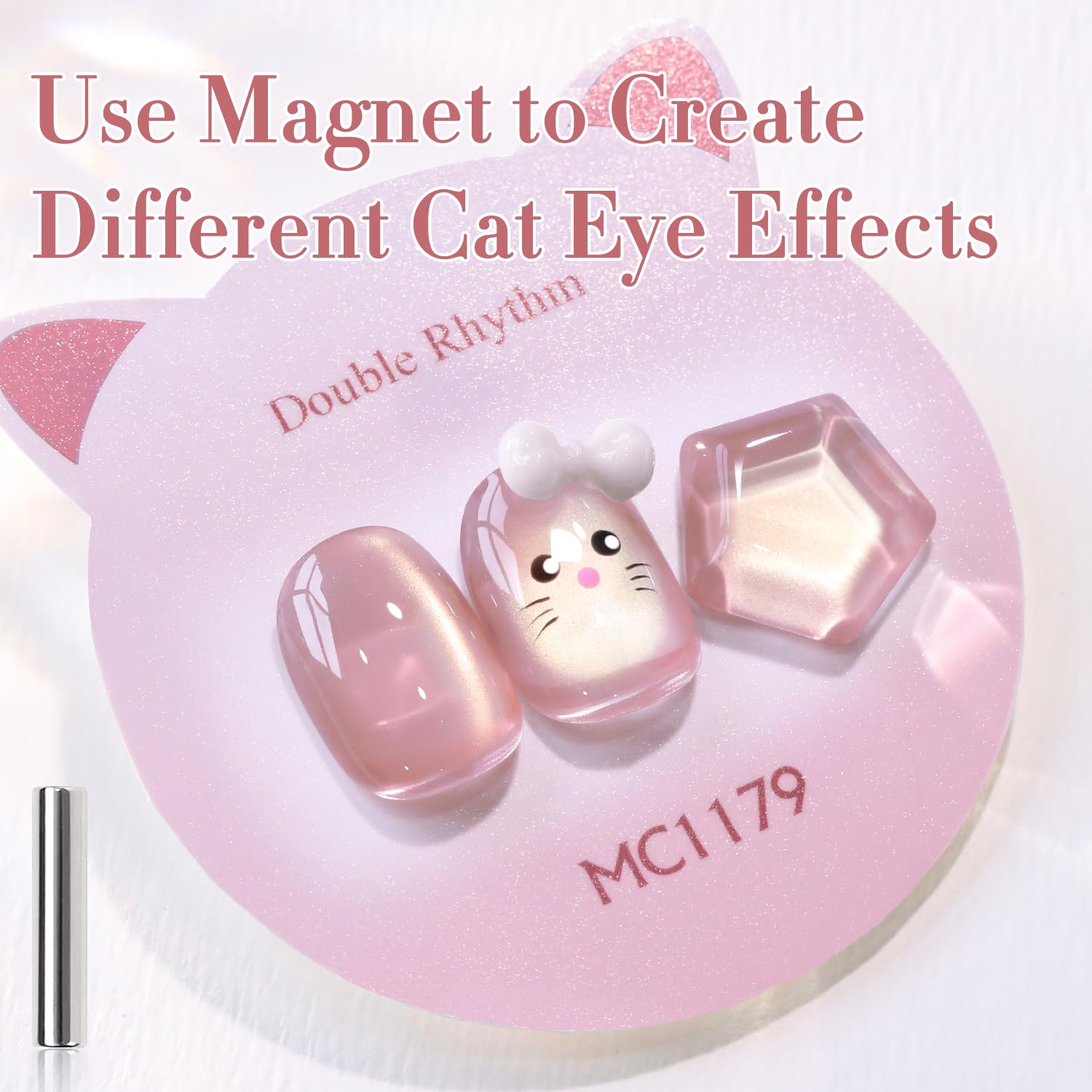 Double Rhythm magnet cat eye close-up highlighting shifting shimmer
