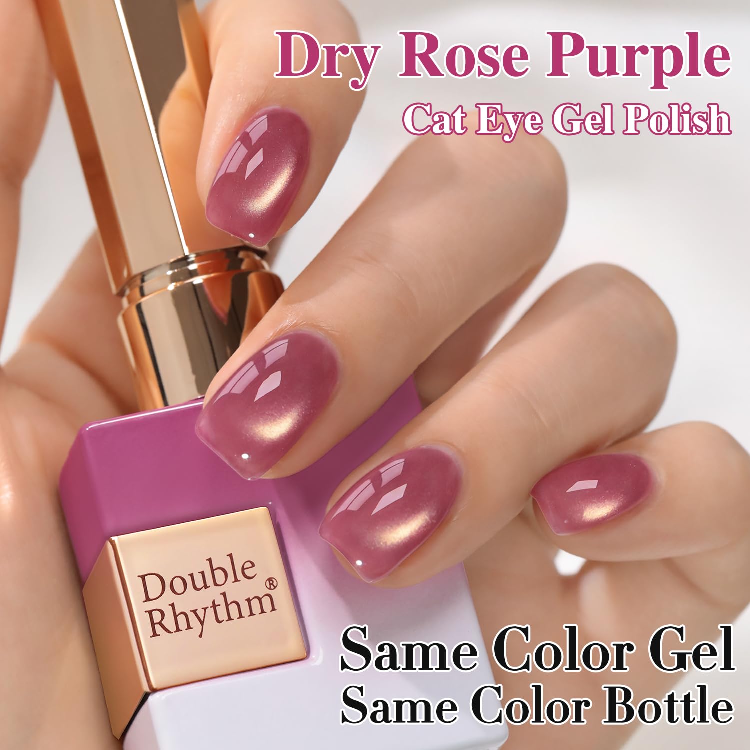 Double Rhythm magnet-activated cat-eye effect demonstrated on real nails