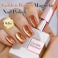 Magnet activates cat-eye shimmer on Double Rhythm gel polish.