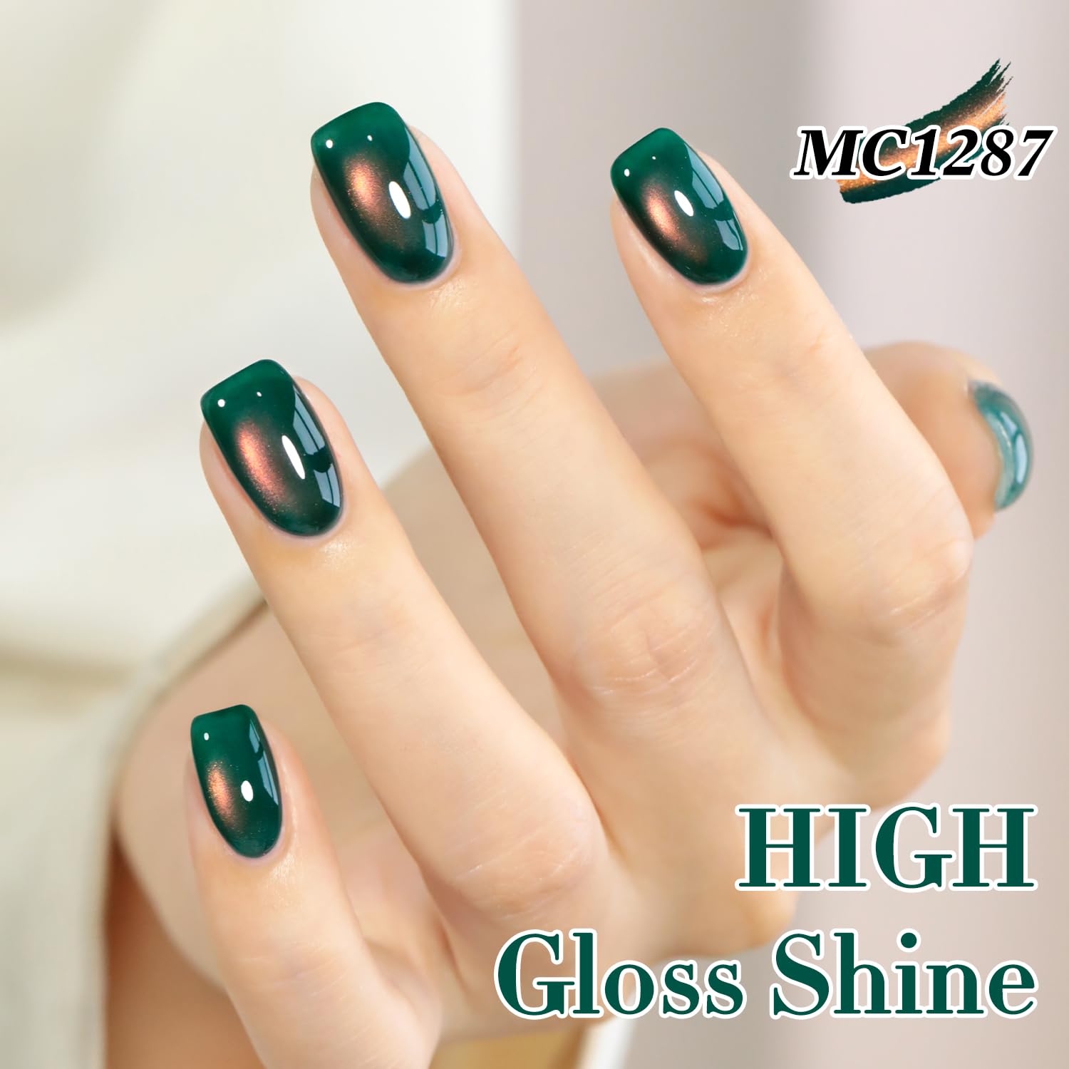 Double Rhythm glitter gel swatch under light for sparkle