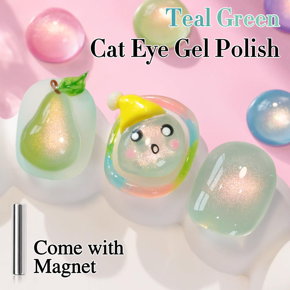 Double Rhythm magnetic cat-eye effect showing shifting holo shimmer on demand