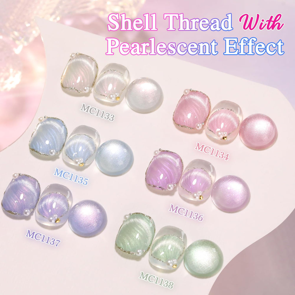 Magnetic cat eye glitter effect enhances nail art with Double Rhythm.