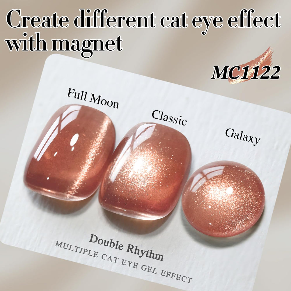 Double Rhythm Pink Gold magnetic glitter shine enhances translucent color at home