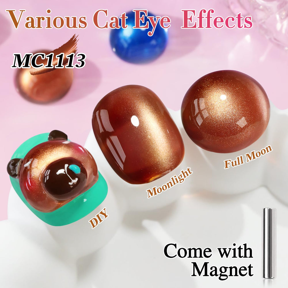 Double Rhythm magnet gel polish showing magnetic pattern for shimmering nail art.