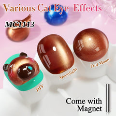Double Rhythm magnet gel polish showing magnetic pattern for shimmering nail art.
