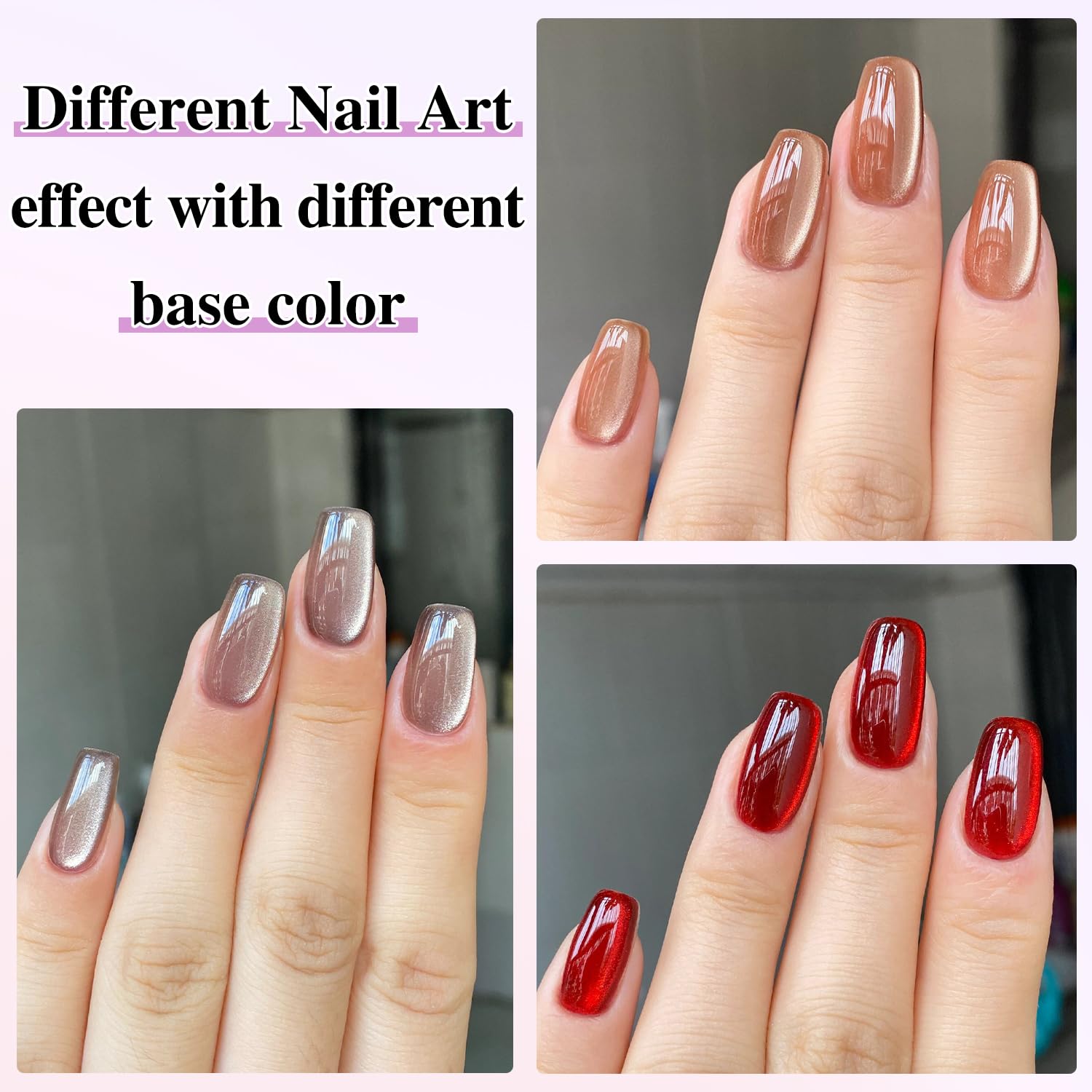 Double Rhythm magnetic nail polish creates shifting color with magnet.