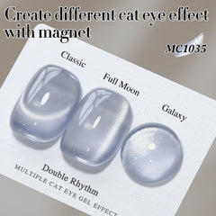 Double Rhythm magnetic tool creates distinct cat-eye effects at home.