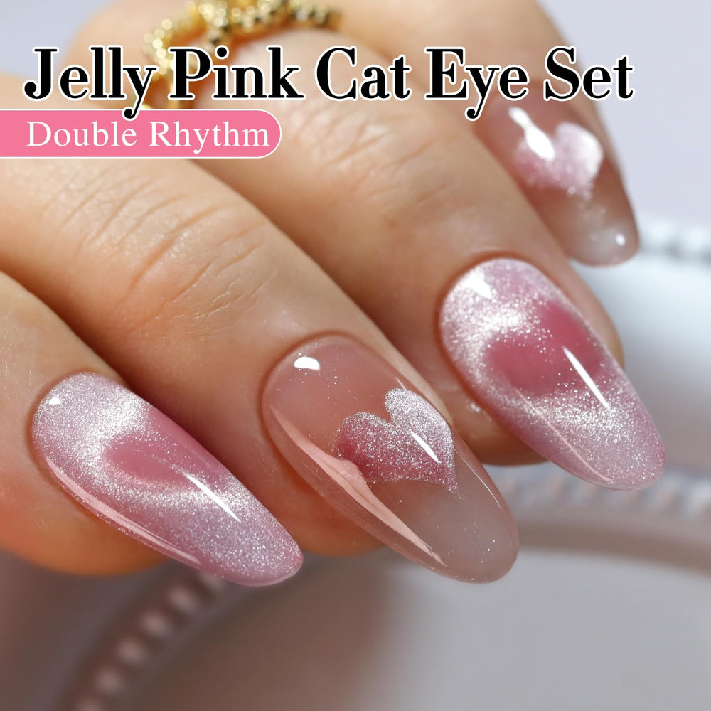 Double Rhythm magnetic tool creates cat eye effect on nails