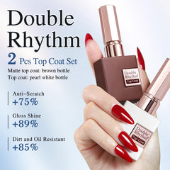 Double Rhythm matte top coat bottle close-up showing smooth matte texture