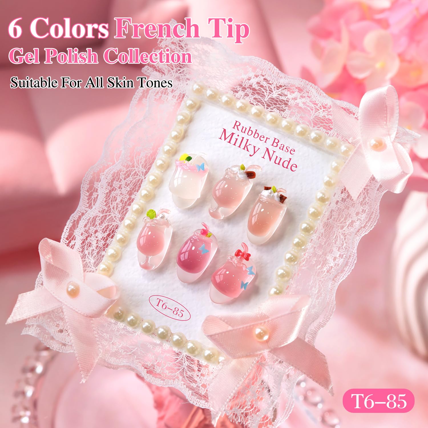 Double Rhythm milky nude pink gel polish bottle open with brush ready to apply