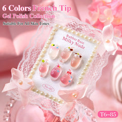 Double Rhythm milky nude pink gel polish bottle open with brush ready to apply