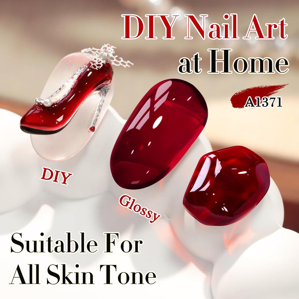 At-home application with Double Rhythm gel polish for easy nail art.