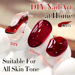 At-home application with Double Rhythm gel polish for easy nail art.