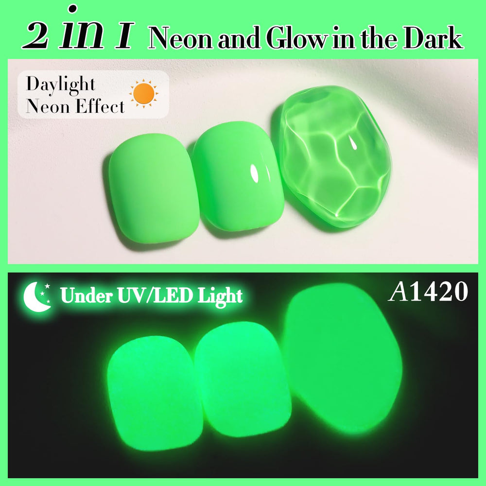 Double Rhythm neon green nail art collection ready for bold looks.