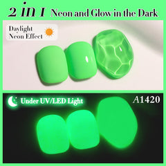 Double Rhythm neon green nail art collection ready for bold looks.