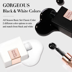 Nails with a glossy, high-shine finish using Double Rhythm polish