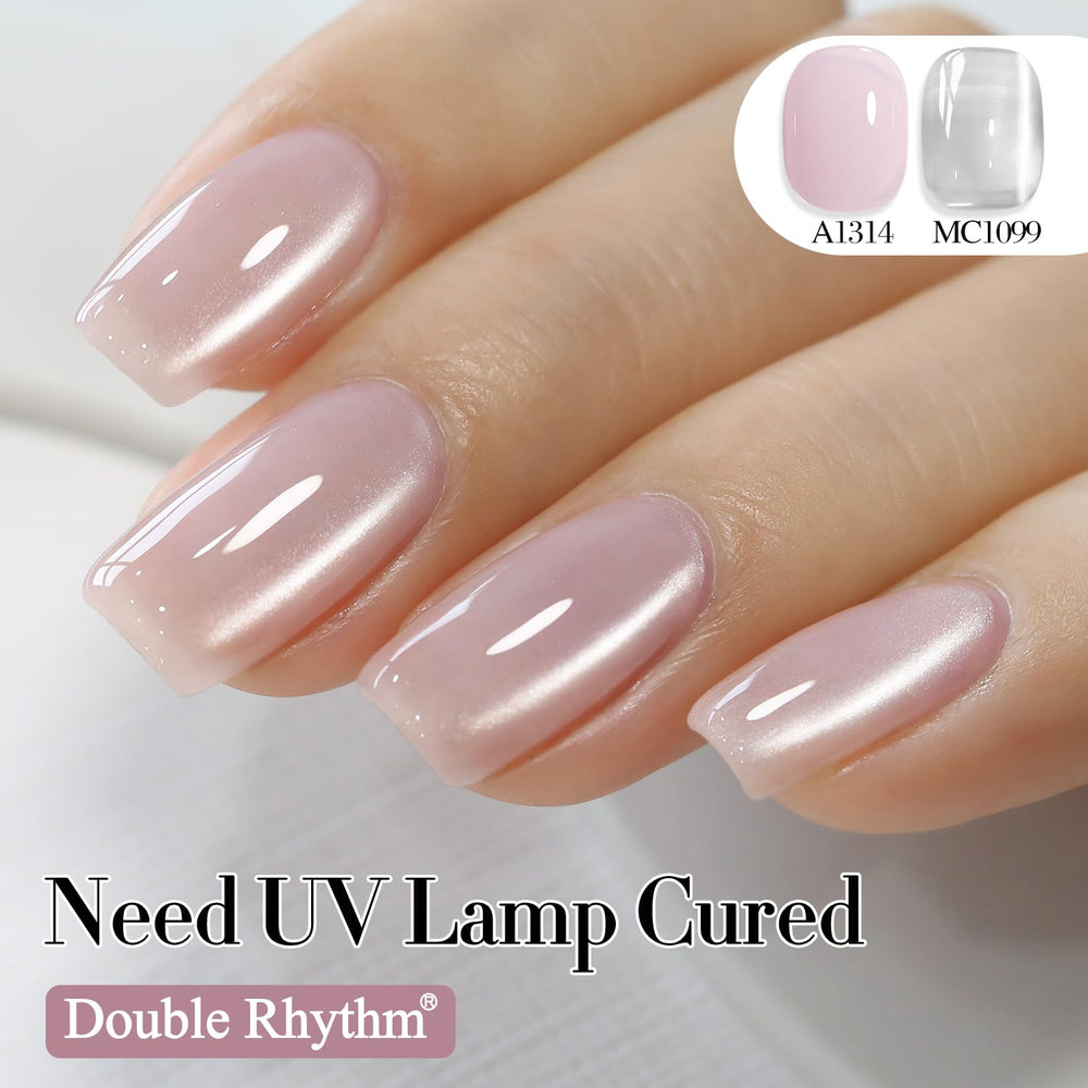 Double Rhythm LED curing compatibility with base coat under lamp for perfect set.