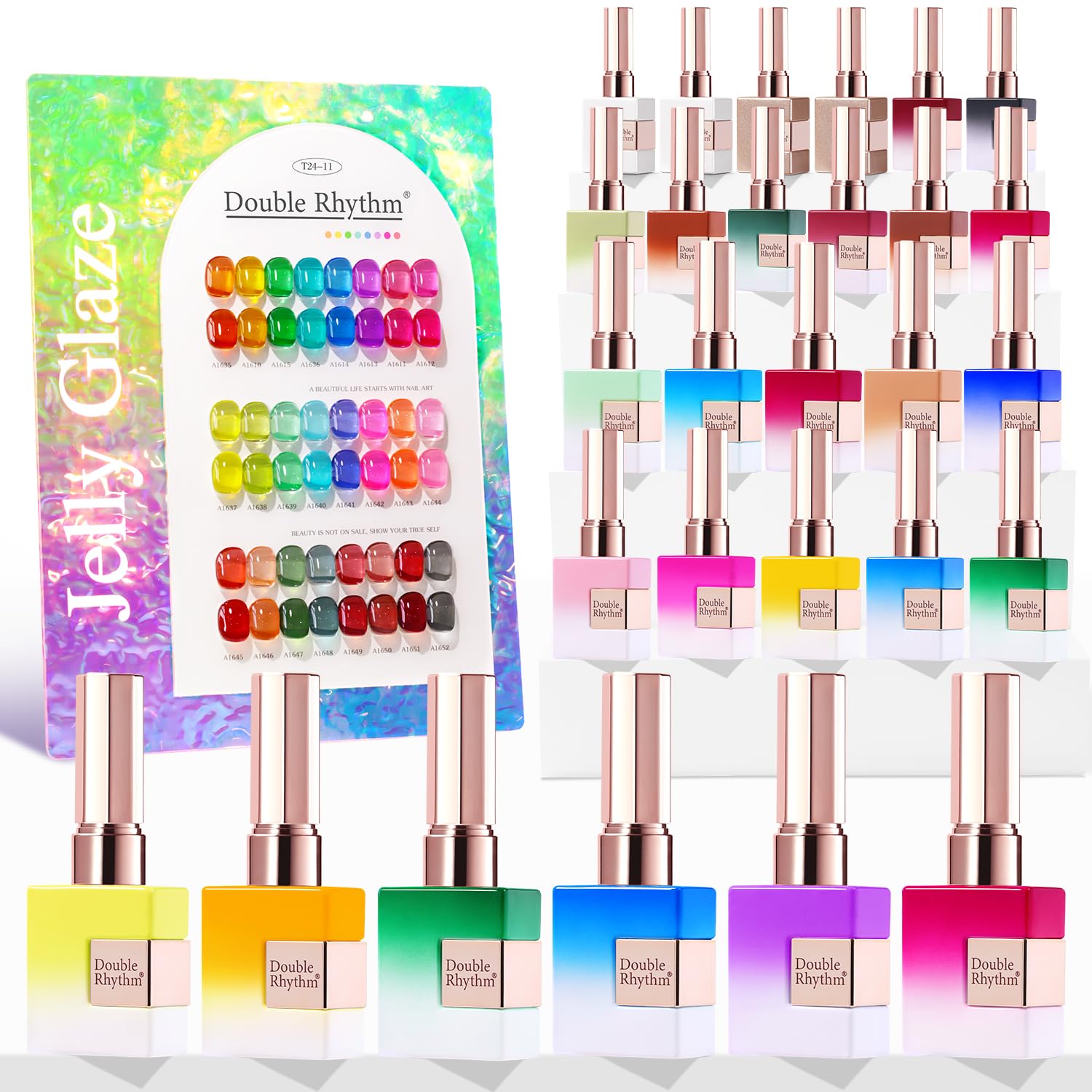 Double Rhythm neon jelly colors on display for vibrant everyday nails.